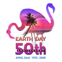 earth day 50th anniversary pink flamingos sunset silhouette | Teevron