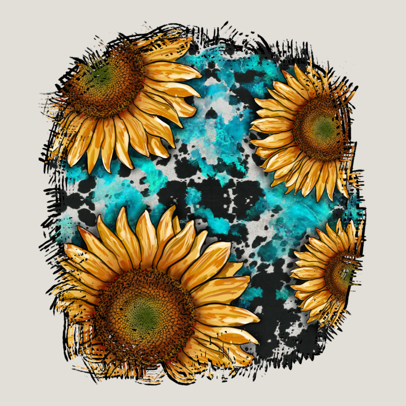 Sunflower Cowhide And Turquoise Patches Heavy Core Tee by RanaPortraitStore | Teevron
