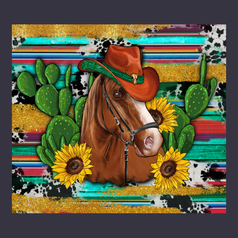 Western Horse Cowboy Hat Cactus Sunflowers Glitter Cowhide Serape Turq Vintage Hoodie by Artiststas | Teevron