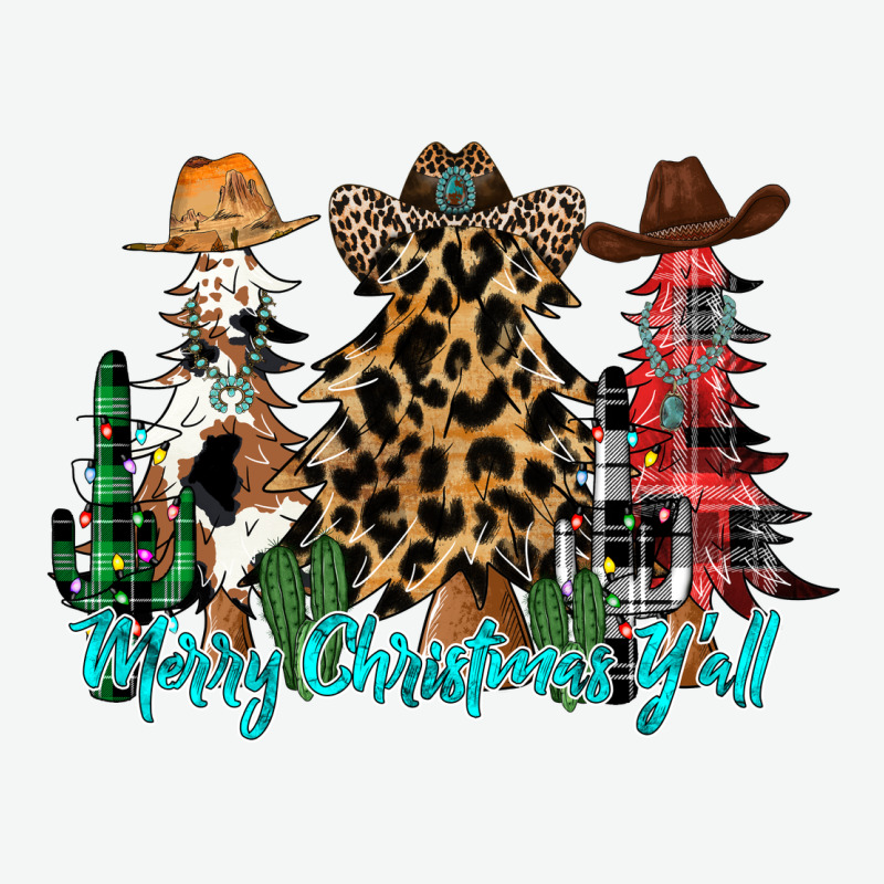 Merry Christmas Y'all Christmas Trees Urban Heavy Tee by CowhideDigitalArt | Teevron