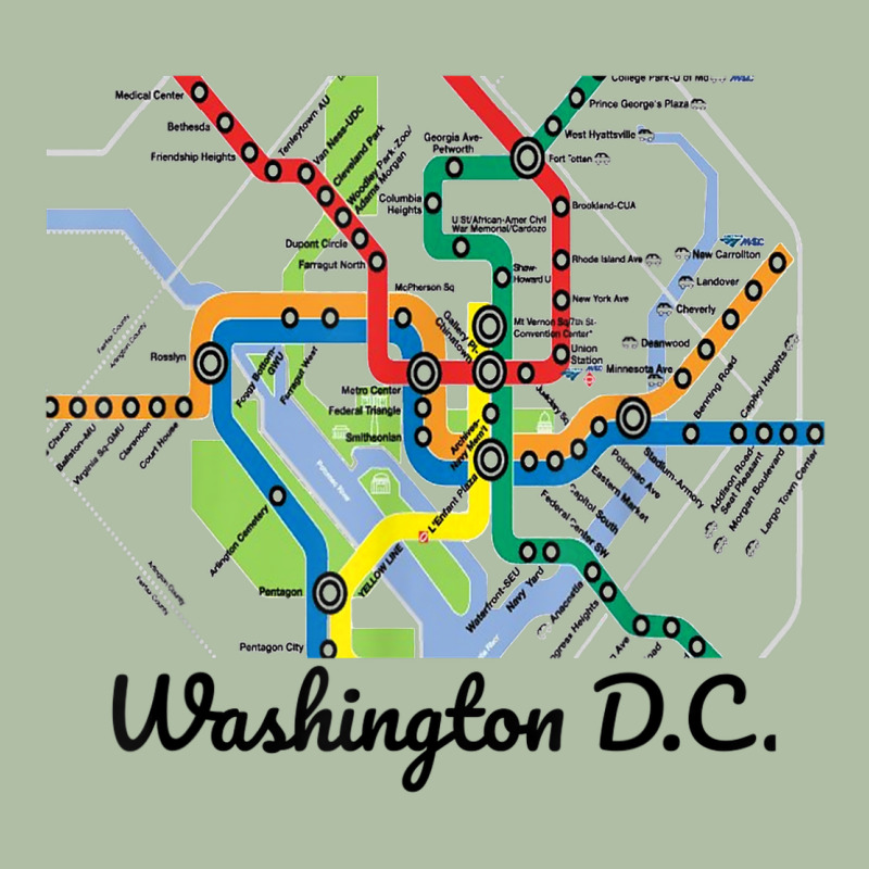 Metro Map Of Washington Dc Art City Rail Transit Subway Urban Heavy Tee by linhVisuals | Teevron