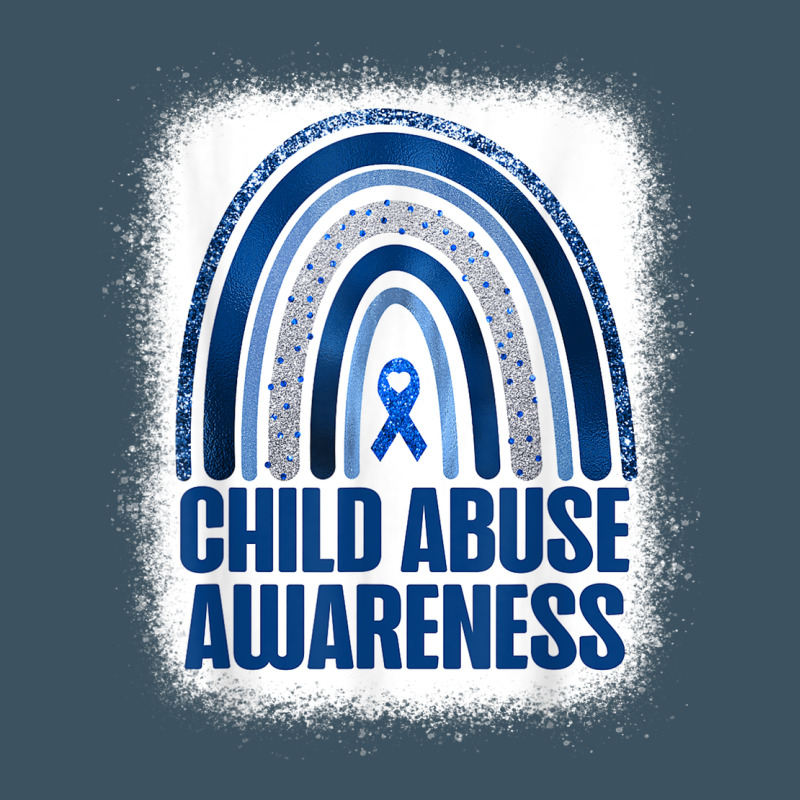 Child Abuse Prevention Awareness Blue Rainbow Bleached Urban Heavy Tee by linhVisuals | Teevron