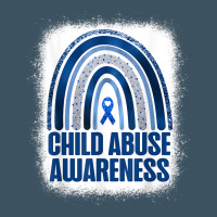 Child Abuse Prevention Awareness Blue Rainbow Bleached Urban Heavy Tee | Teevron