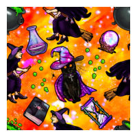 halloween cat and witch seamless pattern | Teevron