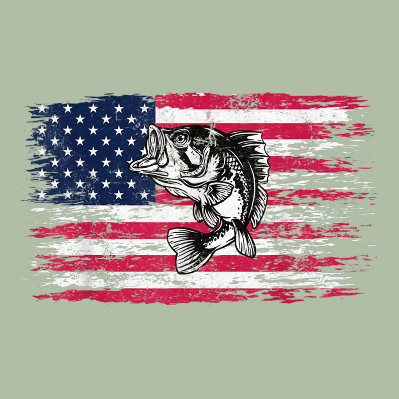 Bass Fishing Distressed American Flag Essential Urban Heavy Tee by linhVisuals | Teevron