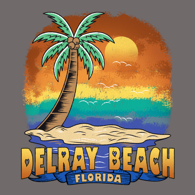 Delray Beach Florida  Vintage Distressed Souvenir Long Sleeve T Shirt Urban Heavy Tee by linhVisuals | Teevron
