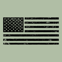 Black American Flag Distressed Effect Minimalist Premium Urban Heavy Tee | Teevron