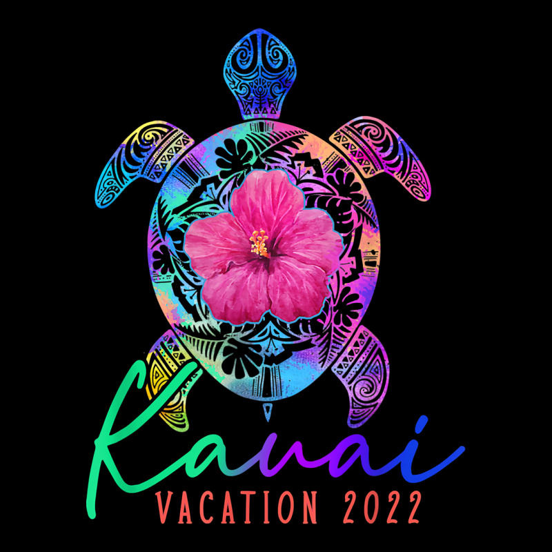 Kauai Hawaii Vacation 2022 Sea Turtle Flower Tropical T Shirt Urban Heavy Tee by linhVisuals | Teevron