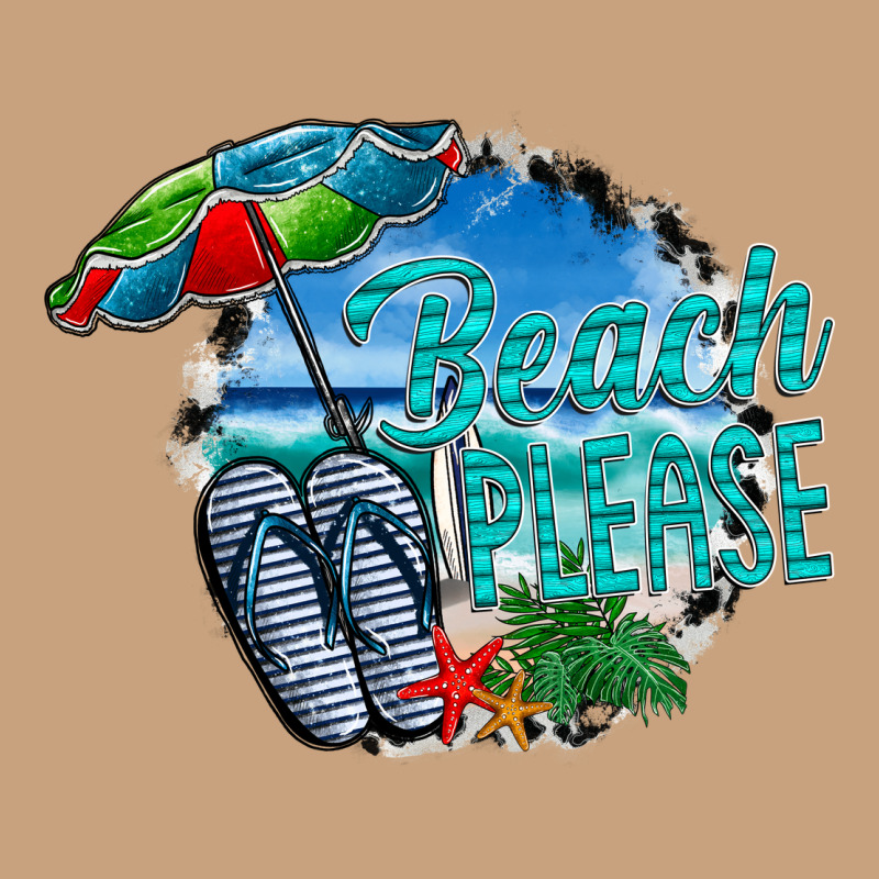Beach Please Vintage Tee by CowhideDigitalArt | Teevron
