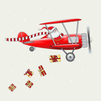Christmas Santa Claus Pilot Flying Airplane Gift Tee Urban Heavy Tee | Teevron