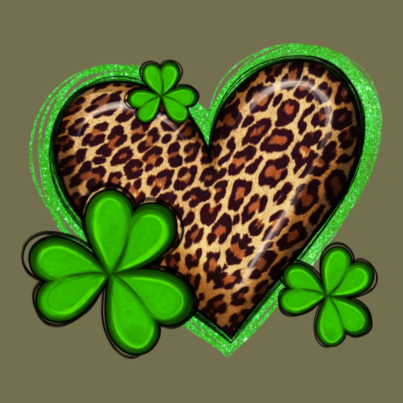 St Patricks Day Leopard Heart With Shamrocks Vintage Hoodie by Artiststas | Teevron