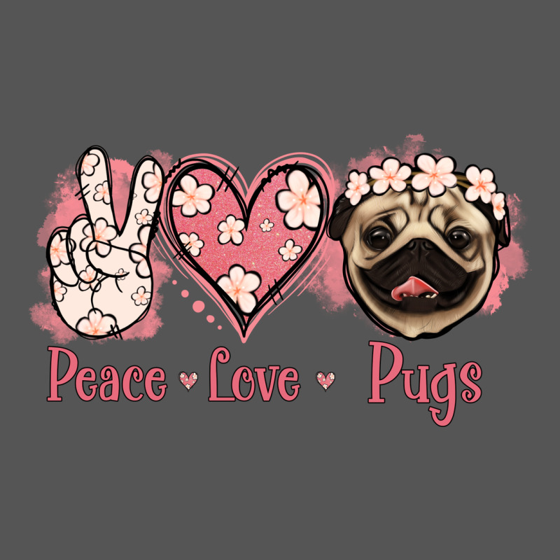 Peace Love Pugs Zipper Hoodie by Jasminsmagicworld | Teevron