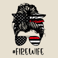 Fire Wife Messy Bun Firefighter Wife Thin Red Line Husband Urban Heavy Tee | Teevron