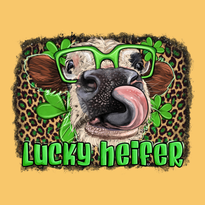Lucky Heifer With Glasses St Patricks Vintage Hoodie by Artiststas | Teevron