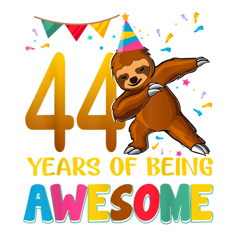 44 Years Old Birthday Sloth Dabbing 44th Birthday Sloth Urban Heavy Tee by linhVisuals | Teevron