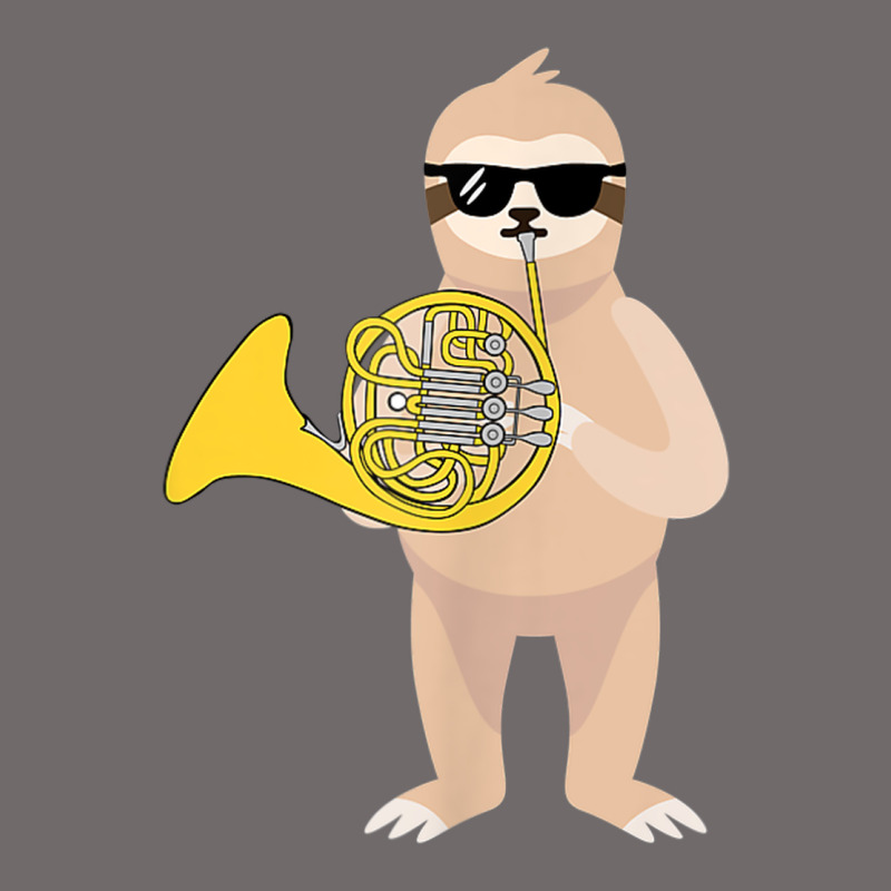 Funny Sloth Wearing Sunglasses Playing French Horn Urban Heavy Tee by linhVisuals | Teevron