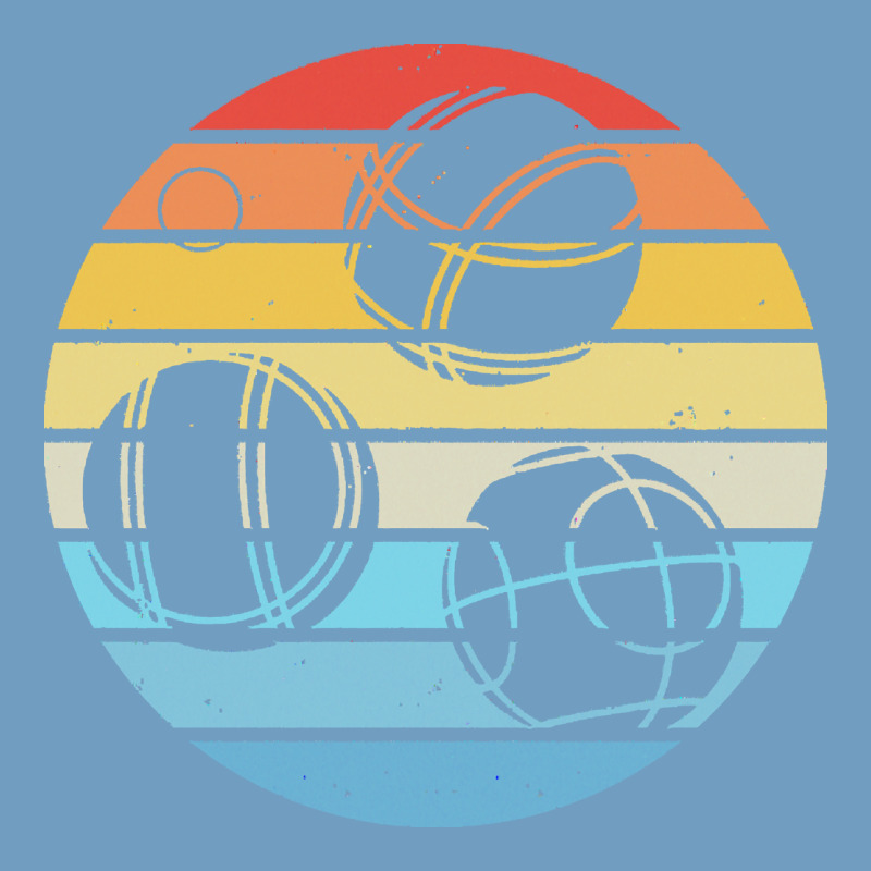 Bocce Ball T  Shirt Bocce Ball Silhouette On A Distressed Retro Sunset Urban Heavy Tee by linhVisuals | Teevron