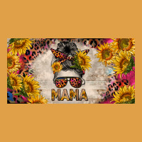 Mess Bun Mama With Sunflowers And Colorful Leopard License Plate Premium Hoodie | Teevron