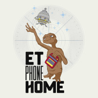 E.t. Phone Home Spaceship Flying Away Premium T Shirt Urban Heavy Tee | Teevron
