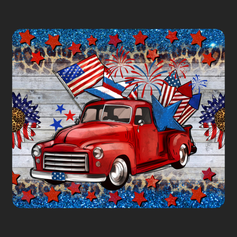 American Truck 4th Of July Mousepad Premium Hoodie by BarkalooDesign | Teevron