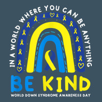 Be Kind Down Syndrome Awareness Blue Ribbon Rainbow March 21 T Shirt Urban Heavy Tee | Teevron