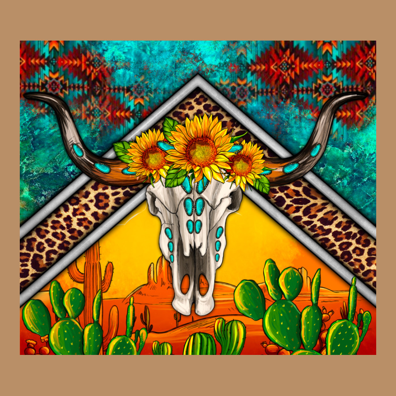 Western Sunflowers Longhorn Bull Skull Vintage Hoodie by Artiststas | Teevron