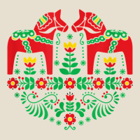 Swedish Dala Horse Folk Art T Shirt Urban Heavy Tee | Teevron