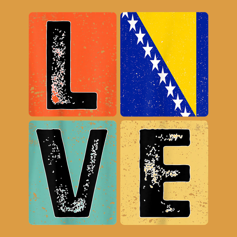 Vintage Retro I Love Bosnia Flag For Bosnian Pride Gift T Shirt Urban Heavy Tee by linhVisuals | Teevron