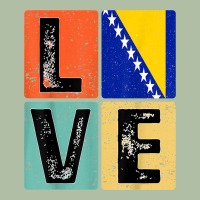 Vintage Retro I Love Bosnia Flag For Bosnian Pride Gift T Shirt Urban Heavy Tee | Teevron