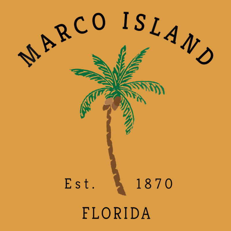 Womens Marco Island Florida Colorful Palm Tree Retro Novelty Art V Nec Urban Heavy Tee by linhVisuals | Teevron