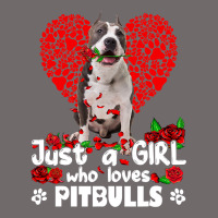 Pitbull Lover Dog Roses Funny Just A Girl Who Loves Pitbull 213 Pitbul Urban Heavy Tee | Teevron