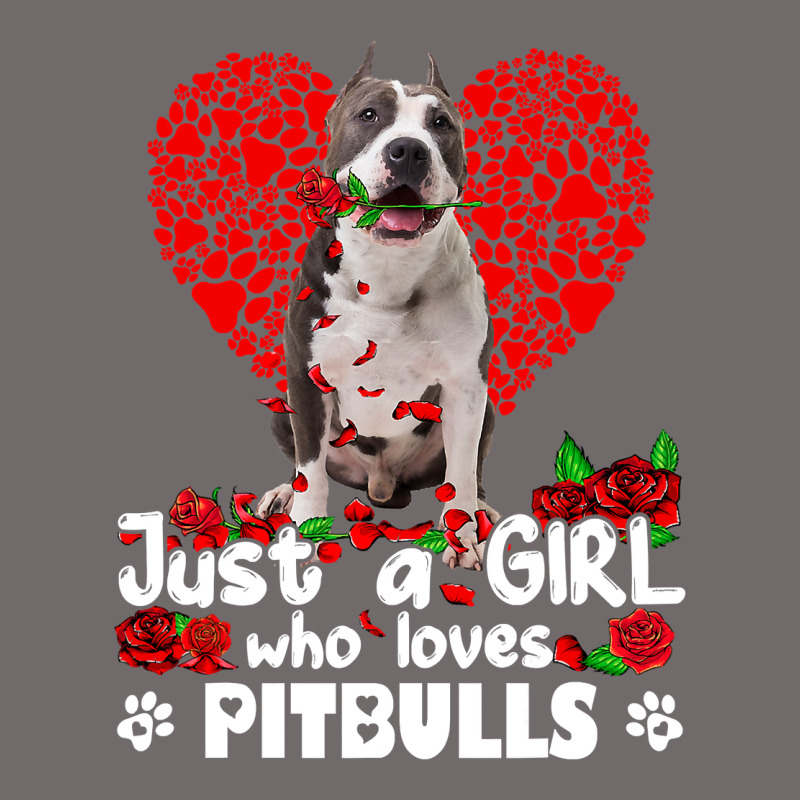 Pitbull Lover Dog Roses Funny Just A Girl Who Loves Pitbull 213 Pitbul Urban Heavy Tee by linhVisuals | Teevron