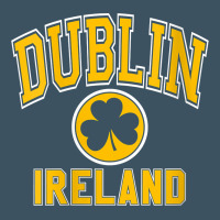 Womens Dublin Ireland Varsity Style Shamrock Green With Amber Print V Urban Heavy Tee | Teevron