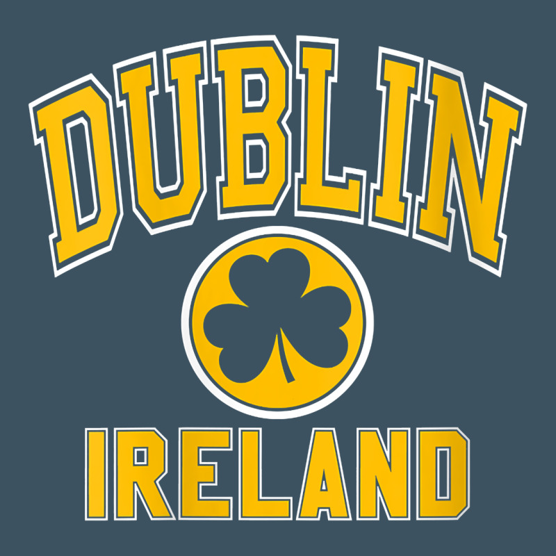 Womens Dublin Ireland Varsity Style Shamrock Green With Amber Print V Urban Heavy Tee by linhVisuals | Teevron