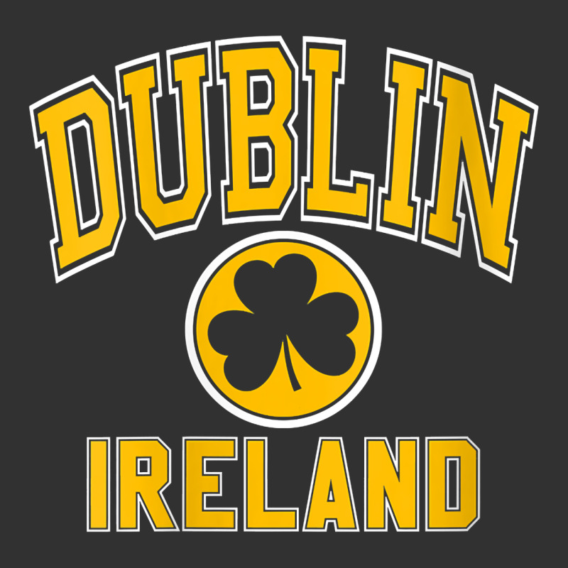 Womens Dublin Ireland Varsity Style Shamrock Green With Amber Print V Urban Heavy Tee by linhVisuals | Teevron