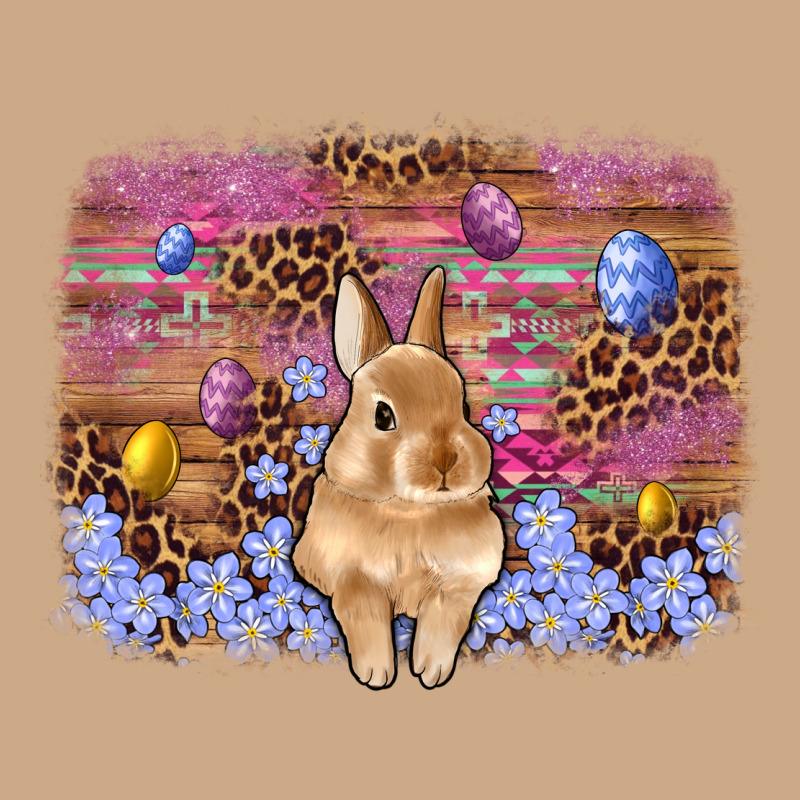 Easter Bunny Egg Leopard Background Vintage Hoodie by Artiststas | Teevron
