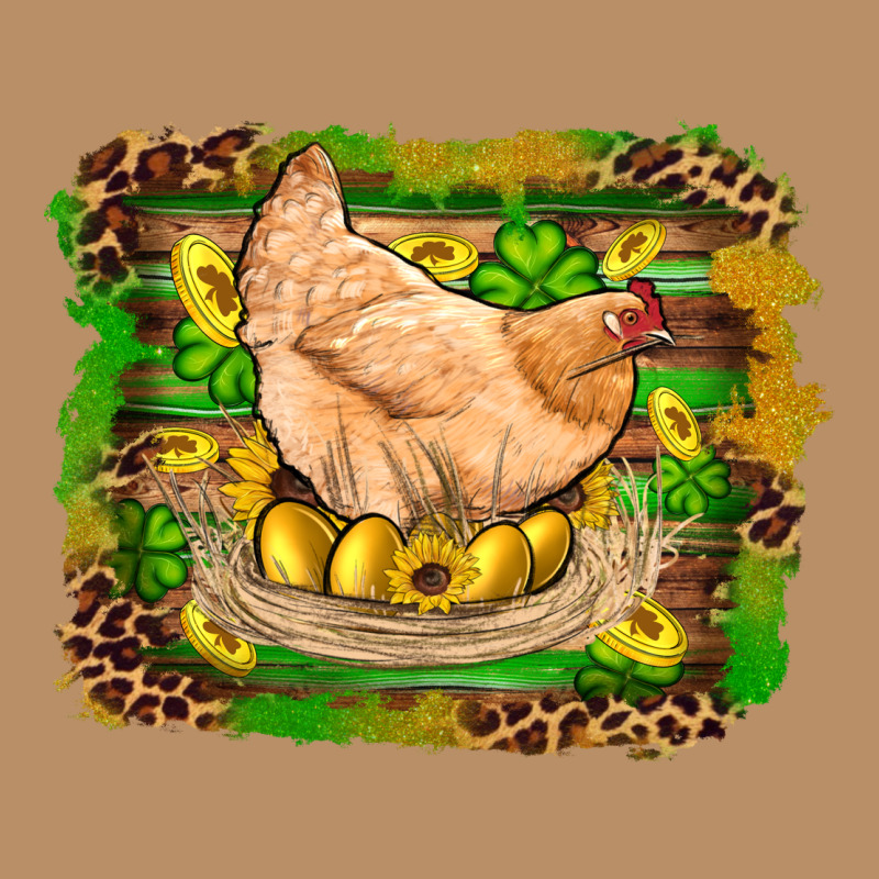 St Patricks Day Farm Chicken Gold Eggs Leopard Serape Glitter Vintage Hoodie by Artiststas | Teevron
