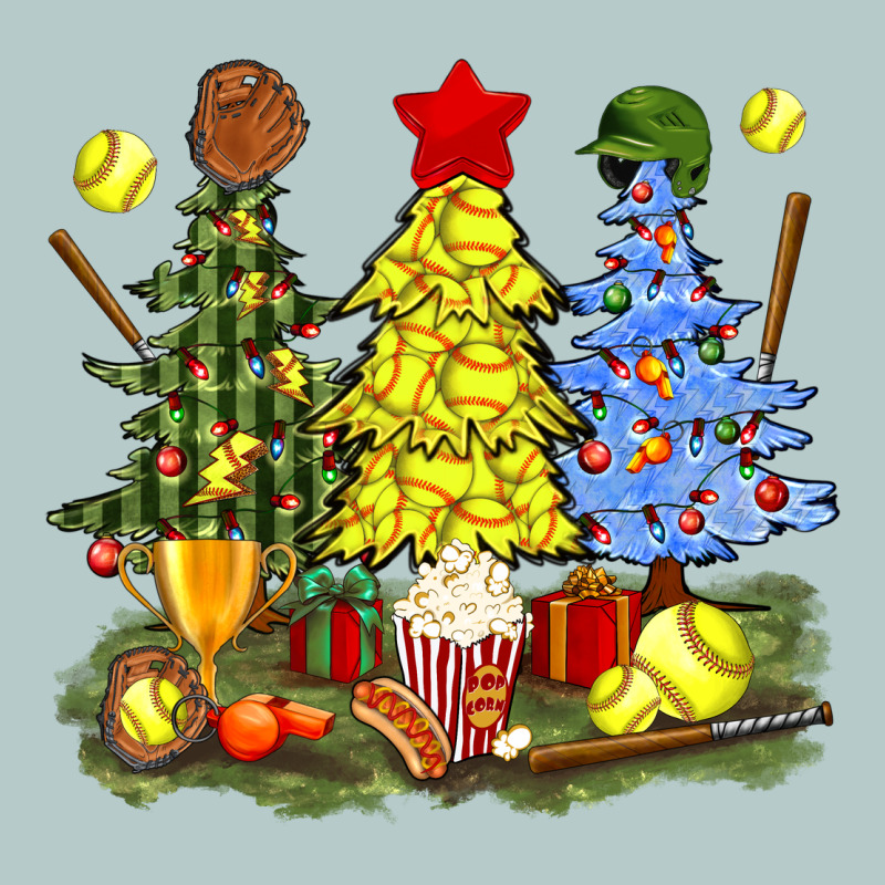 Christmas With Softball Trees Bbs Heavy Core Tee by BundleAndBundleShop | Teevron