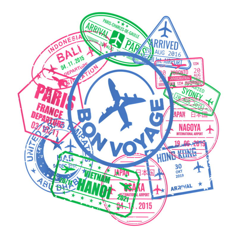 Bon Voyage Travel Stamp T Shirt Urban Heavy Tee by linhVisuals | Teevron
