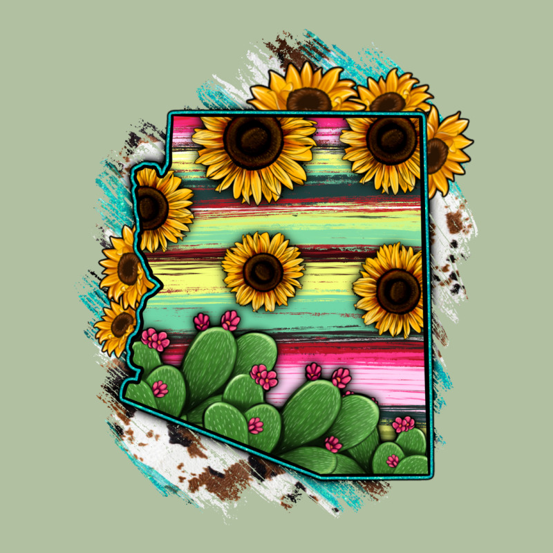 Arizona Map Sunflower Cactus Serape Urban Hoodie by RanaPortraitStore | Teevron
