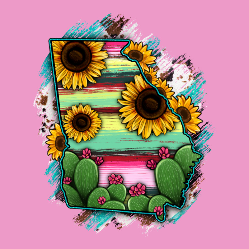 Georgia Map Sunflower Cactus Serape Urban Hoodie by RanaPortraitStore | Teevron
