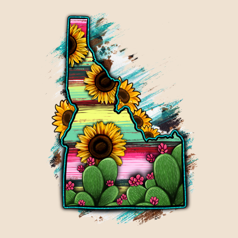 Idaho Map Sunflower Cactus Serape Urban Hoodie by RanaPortraitStore | Teevron