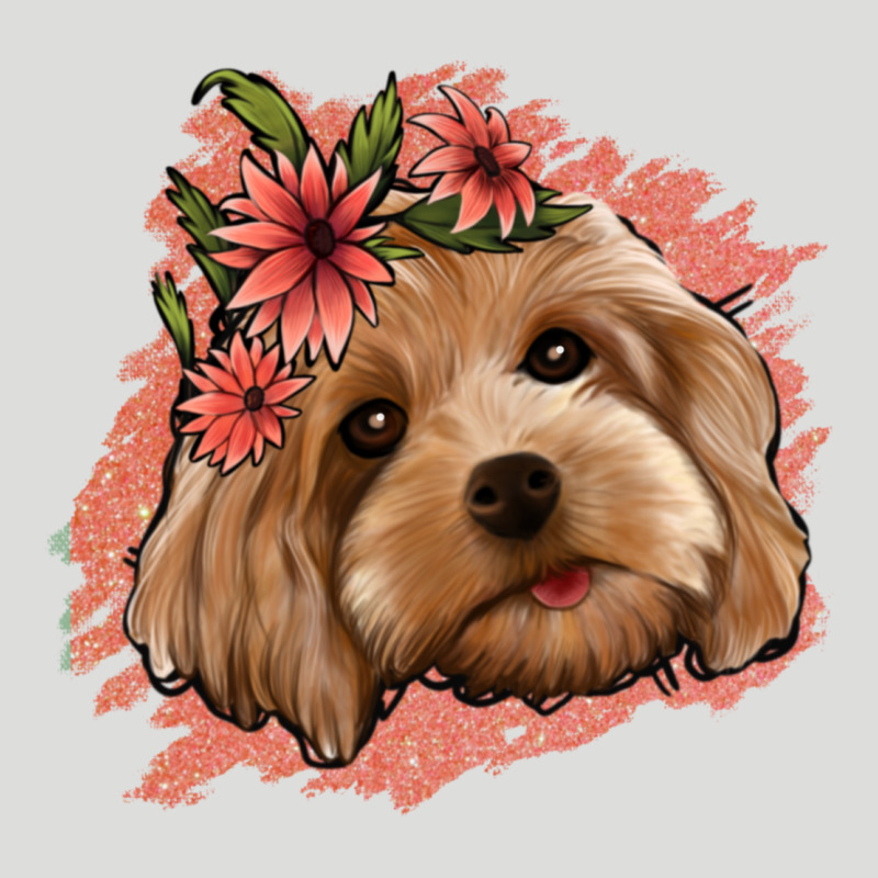 Cockapoo Floral Pink Glitter Zipper Hoodie by Jasminsmagicworld | Teevron