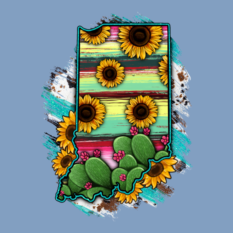 Indiana Map Sunflower Cactus Serape Urban Hoodie by RanaPortraitStore | Teevron
