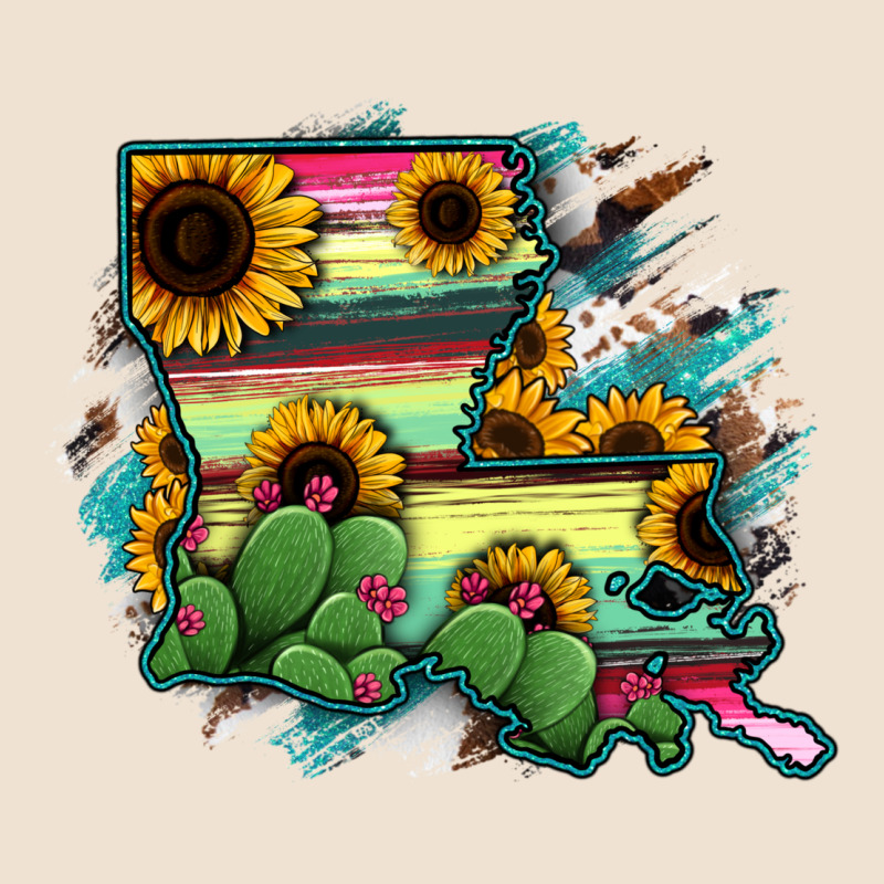 Louisiana Map Sunflower Cactus Serape Urban Hoodie by RanaPortraitStore | Teevron