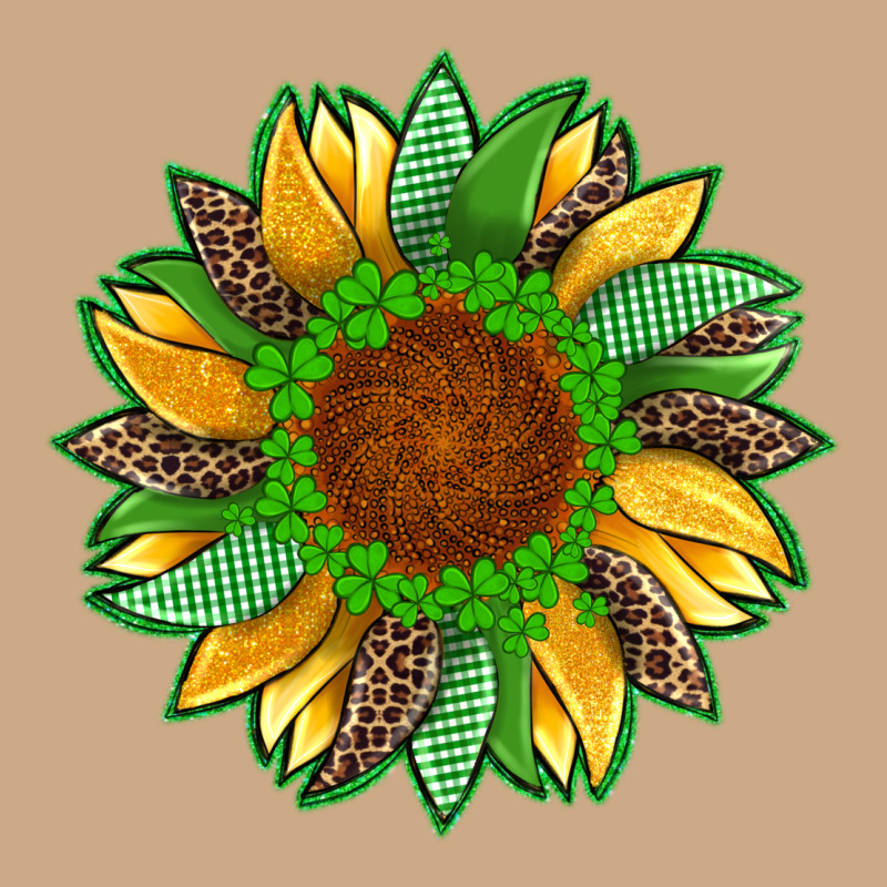 St Patricks Sunflower With Leopard  Shamrock And Glitter Vintage Hoodie by Artiststas | Teevron