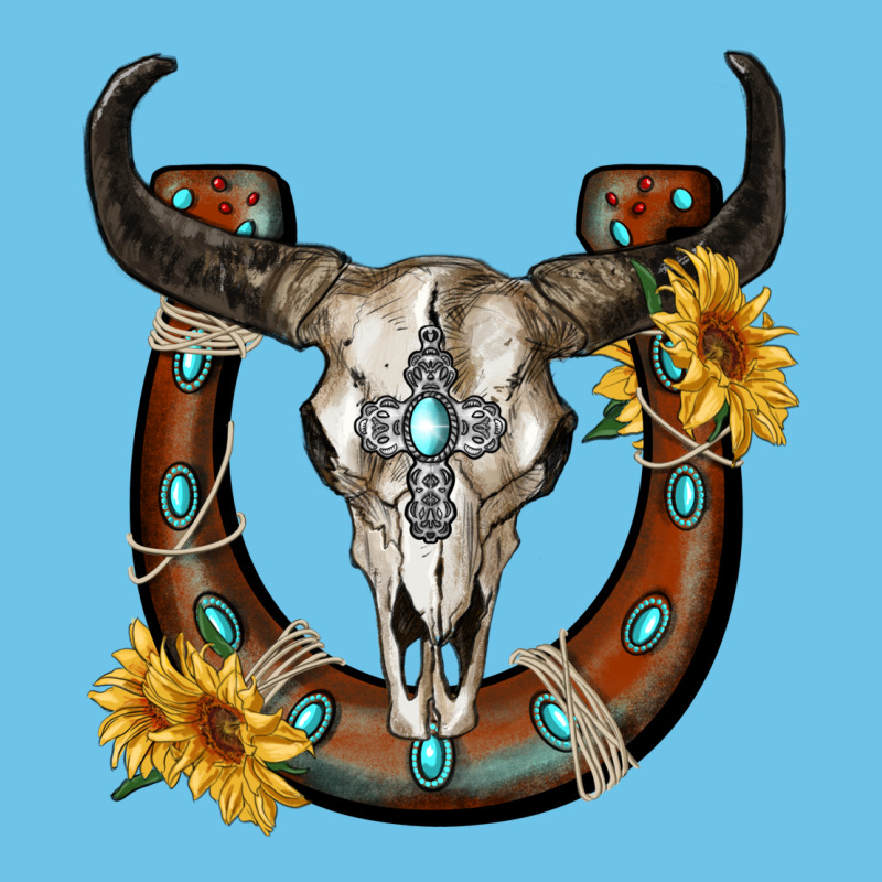 Bull Skull With Horseshoe Premium Sweatshirt by RanaPortraitStore | Teevron