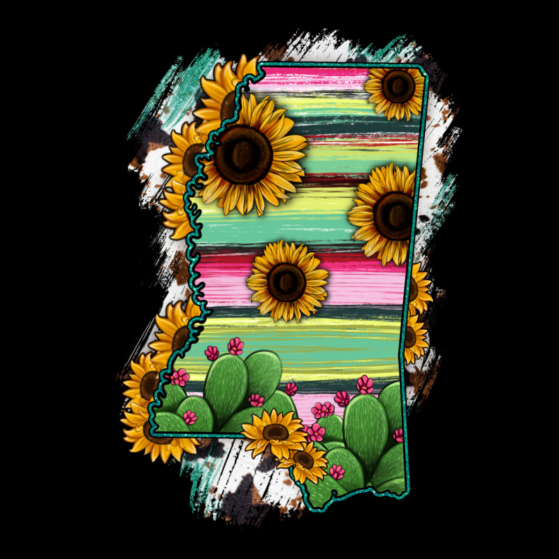Mississippi Map Sunflower Cactus Serape Urban Hoodie by RanaPortraitStore | Teevron