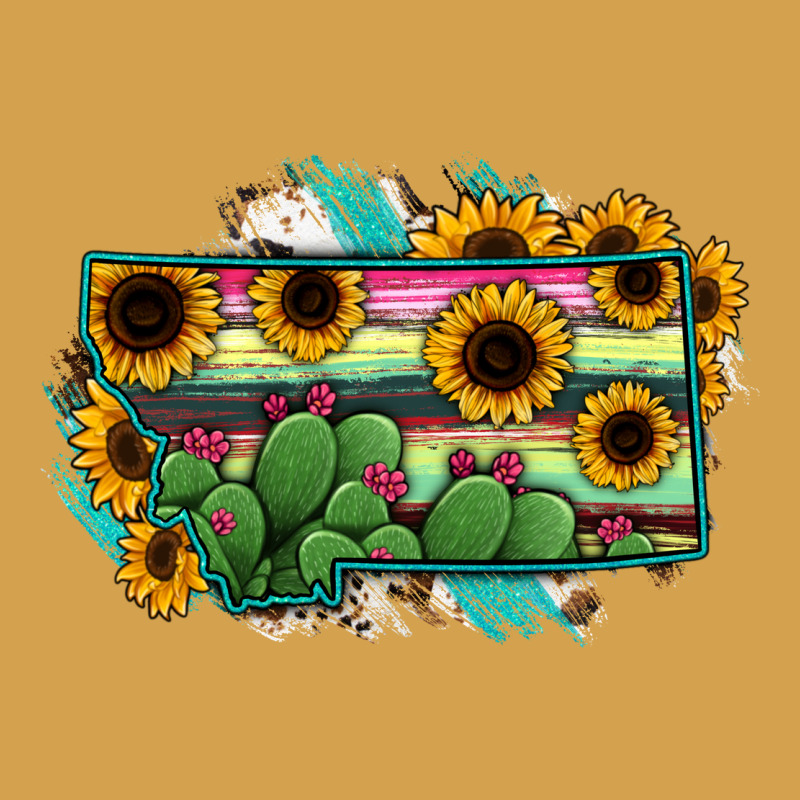 Montana Map Sunflower Cactus Serape Urban Hoodie by RanaPortraitStore | Teevron