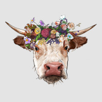 Hereford Cow With Floral Headband Premium Sweatshirt | Teevron